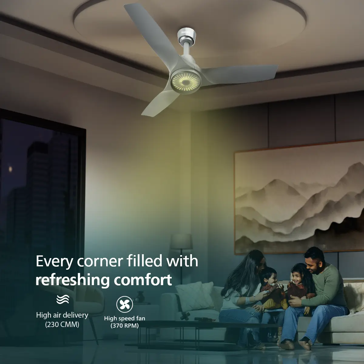 Philips iluminAir Beamer 1225mm BLDC Ceiling Fan with LED Light - Image 3